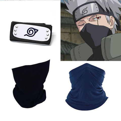 Anime Naruto Kakashi Hatake máscara Cosplay accesorios Diadema con accesorios toalla ► Foto 1/6