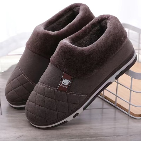 WEH-Zapatillas de hogar para hombre, zapatos de tendencia, Zapatillas de casa para interior, suela suave cálida, mocasines, zapatilla de fieltro para habitación ► Foto 1/6