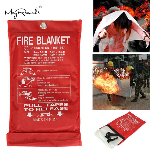 Envío gratis 1M X 1M manta de fuego de supervivencia de emergencia refugio contra incendios Protector de seguridad tienda de extinguidores ► Foto 1/5