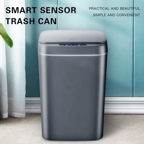 Cubo de basura inteligente con Sensor automático, cubo de basura eléctrico,  cubo de basura para el