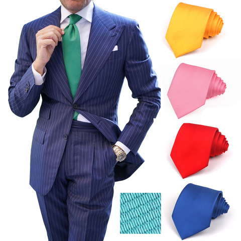 Lazos de Color caramelo para hombre y mujer, corbatas clásicas de poliéster, corbatas para cuello de hombre, corbata de 8cm de ancho, Corbata lisa ajustada para fiesta de boda ► Foto 1/6