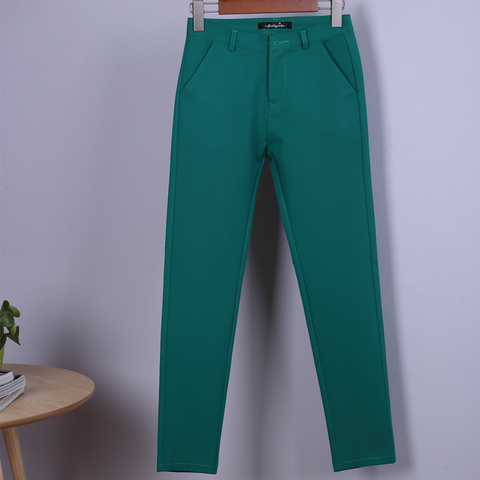 Pantalones de tubo elásticos de cintura alta para mujer, a la moda ropa de calle, traje de otoño, pantalones informales rectos de talla grande 4XL ► Foto 1/6