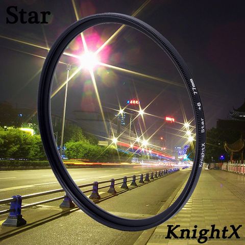 KnightX Línea Estrella Filtro estrella 4 6 8 pionero Filtro filtros de cámara 49 52 55 58 62 67 72 77mm para Canon Nikon Sony DSLR Cámara ► Foto 1/4
