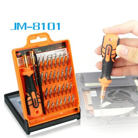 JAKEMY-Juego de destornilladores de precisión multifuncionales JM-8101, juego de herramientas de reparación de brocas electrónicas para ordenador portátil, 33 en 1 ► Foto 1/6