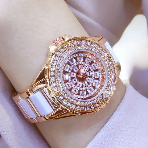 Relojes de diamantes de cerámica para mujer, pulsera femenina de acero inoxidable, 2022 ► Foto 1/6