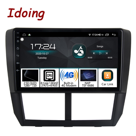 Idoing-Radio Multimedia con GPS para coche, Radio con reproductor, Android, 1DIN, 9 pulgadas, para Subaru, Forester, WRX, 2004-2012, 4G + 64G, unidad principal de navegación QLED ► Foto 1/6