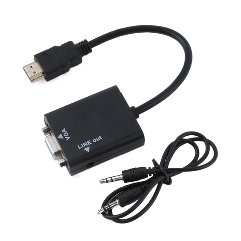 Cable convertidor de vídeo HDMI macho a VGA hembra, convertidor de salida de Audio, conversión de señal Digital HDMI a señal analógica VGA ► Foto 1/6