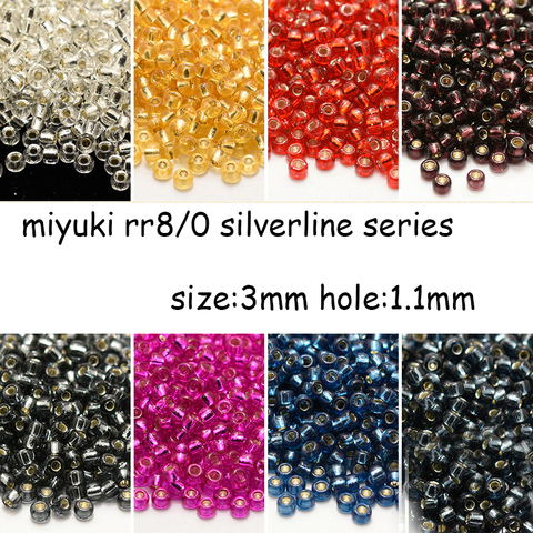 Rocailles redondo Miyuki japonés de 3mm, cuentas 8/0 importadas, relleno transparente Silverlive, serie 13G ► Foto 1/6