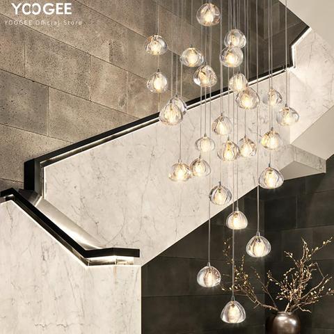 YOOGEE-lámpara colgante de Cristal para sala de estar, candelabros de cocina, Chandlier de Cristal transparente, iluminación LED para interior ► Foto 1/6