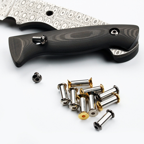 Tornillos de escala para MANGO de cuchillo M4, 10 piezas, tornillos de cabeza hexagonal plana ► Foto 1/6