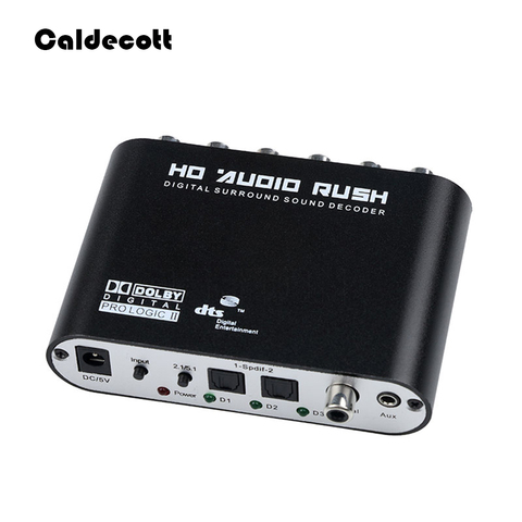 Caldecott, decodificador de audio de 5,1 canales, SPDIF Coaxial a RCA DTS AC3, amplificador digital óptico, convertidor analógico y amplificador de Audio HD ► Foto 1/6