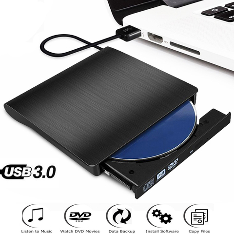 Reproductor de DVD RW externo Delgado, dispositivo Original USB 3,0, grabador de CD, Unidad óptica para ordenador portátil y PC ► Foto 1/6