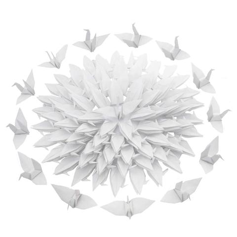 Grúa de papel de Origami blanca doblada, guirnalda de pájaros hechos a mano para fondo de boda, decoración del hogar, suministros de fiesta para Baby Shower, 7cm, 150 Uds. ► Foto 1/6