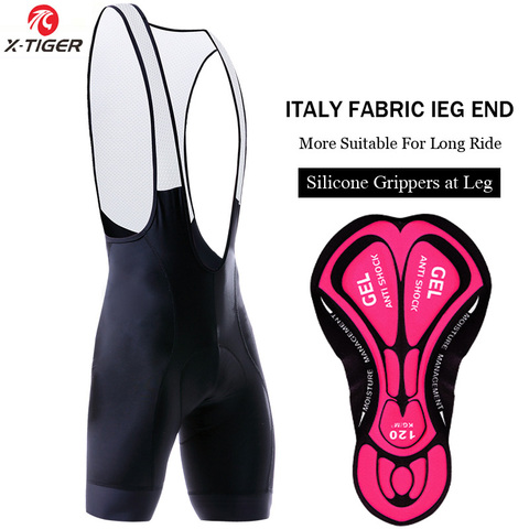 X-tiger mujeres ciclismo Bib Shorts Coolmax 5D Gel acolchado bicicleta de montaña pantalones cortos superelásticos a prueba de golpes MTB camino bicicleta pantalones cortos ► Foto 1/6