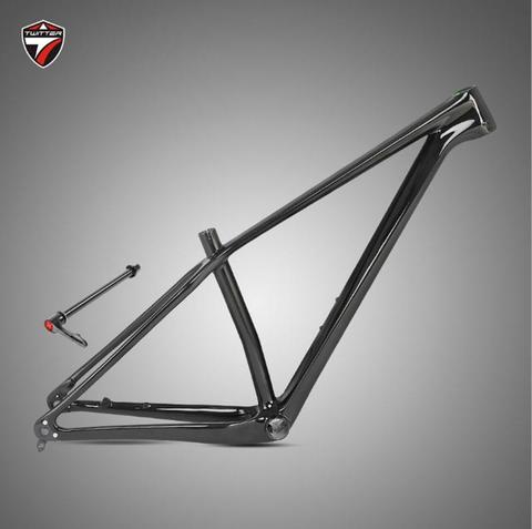 Cuadro de bicicleta de carbono XC M5, negro brillante mate T900 27,5 29er, eje pasante 12x142 QR 100x135, freno de disco para bicicleta de montaña ► Foto 1/6