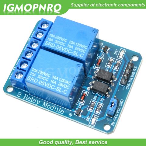 1 Uds 5V 2-módulo de canal de relé escudo para el brazo PIC AVR DSP electrónicos 5V 2 módulo de canal de relé ► Foto 1/1