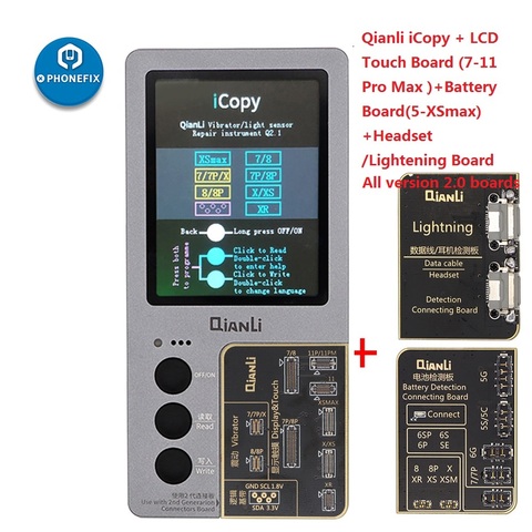 Programador de reparación de teléfonos móviles modelo Qianli iCopy Plus, herramienta para reparar smartphone con pantalla color LCD, compatible con iPhone 11 Pro Max, XR, XS Max, XS, 8P, 8, 7P, 7, táctil y vibración ► Foto 1/6