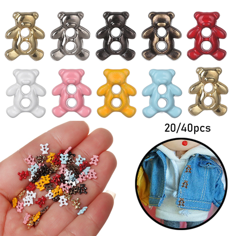 20/40 Uds Mini 6mm hebilla de Metal oso patrón decoración hebillas para 1/6 muñeca juguete botón hebilla DIY para muñecas accesorios de costura para ropa ► Foto 1/6