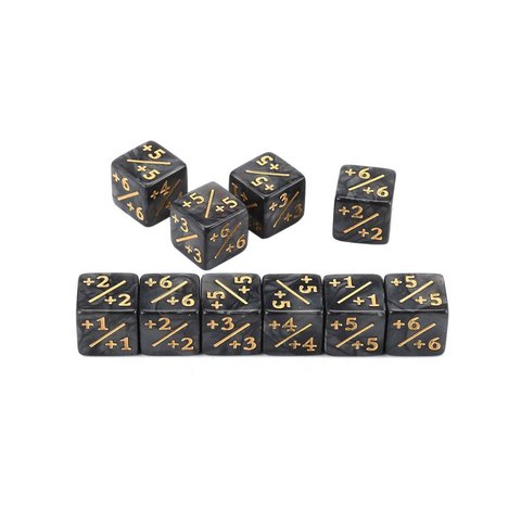 Dados de alta calidad para juego de mesa Magic The Gathering, 10 contadores de dados, 5 positivo + 1/+ 1 y 5 negativos-1/-1, dados divertidos de alta calidad ► Foto 1/6