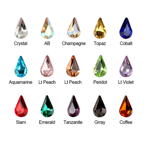 1 paquete de 30 Uds. De diamantes de imitación 3D para Nail Art, piedras de Cristal AB de color, 6x10mm, diseño de gota de puntas para decoraciones DIY ► Foto 1/6