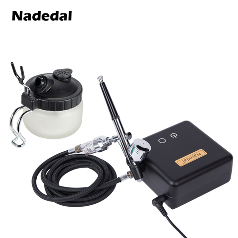 Nasedal Auto Función de parada de doble acción aerógrafo compresor de 0,2mm/0,3mm/0,5mm conjunto pistola de pulverización de potencia ajustable Interruptor táctil ► Foto 1/6