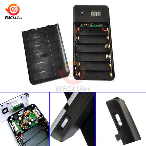 Caja de carga de teléfono móvil, cargador de batería USB 6x18650, 6x18650, 18650 V, 5V, 6V, 9V, 12V, 15V, 16V, 19V, 21V, 3,6 A ► Foto 1/6