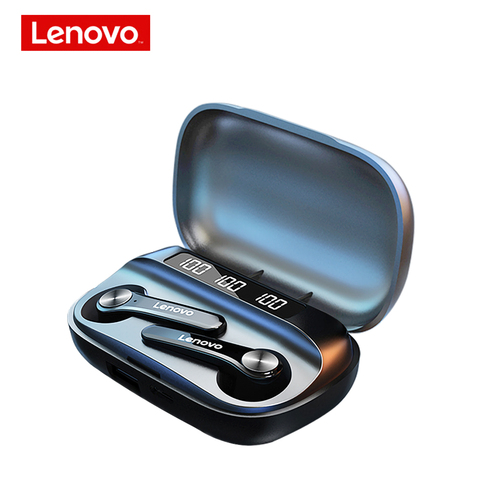Lenovo-auriculares QT81 TWS, inalámbricos por Bluetooth, auriculares estéreo deportivos impermeables con micrófono, llamada HD, 1200mAh ► Foto 1/6