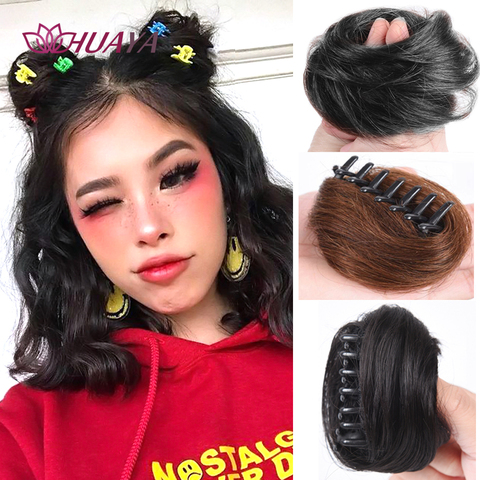 HUAYA-Extensión de cabello sintético para mujer, pinza de pelo elástica con rodillo de Donut para niña, moño para el pelo desordenado ► Foto 1/6