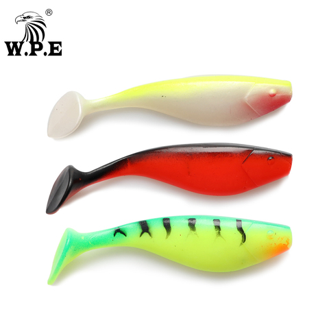 W.P.E-SEÑUELOS blandos de silicona, 6 unidades/paquete, 100mm, cebo de natación, señuelo de Jigging, cuerpo suave, señuelos suaves artificiales aparejos de pesca Wobbler ► Foto 1/6