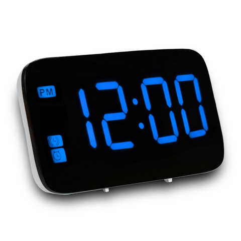 Reloj de mesa con alarma Digital LED, Control electrónico de voz, pantalla de 12/24 horas, recargable por USB con botón de repetición ► Foto 1/6