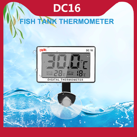 Termómetro Digital para tanque de peces DC16, medidor de temperatura subacuática con ventosa, resistente al agua de acuario ► Foto 1/6