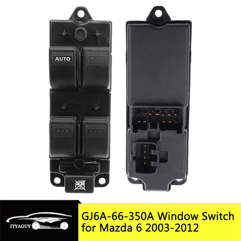 Interruptor de Control de ventana de coche, interruptor de ventanilla principal eléctrico para Mazda 6, 2003, 2004, 2005, GJ6A-66-350A, GJ6A66350A ► Foto 1/6