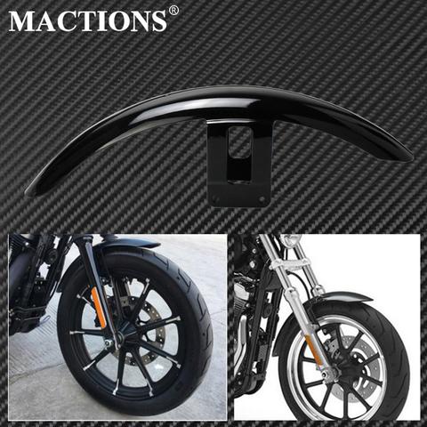 Guardabarros frontal para motocicleta cubierta brillo de plástico ABS negro encaja para Harley Sportster de hierro 883 superbajo XL883L 2004-2016 ► Foto 1/6