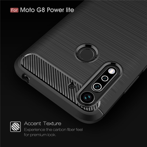 Para Moto G8 de caso a prueba de golpes a prueba de TPU caja de fibra de carbono para Motorola Moto G8 poder Lite para Moto g8 poder Lite Fundas ► Foto 1/6