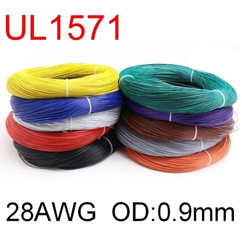 5M OD 0,9mm UL1571 28AWG Cable electrónico PVC Cable Flexible aislado cobre chapados en estaño ambiental tira LED cordón DIY colorido ► Foto 1/4