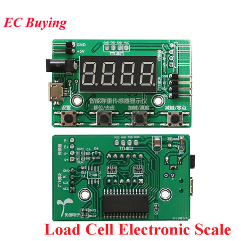 Célula de carga HX711 MÓDULO DE CA, Sensor de peso, pantalla Digital, Escala electrónica, sensores de presión de pesaje, 1KG, 5KG, 10KG, 20KG, instrumento ► Foto 1/6