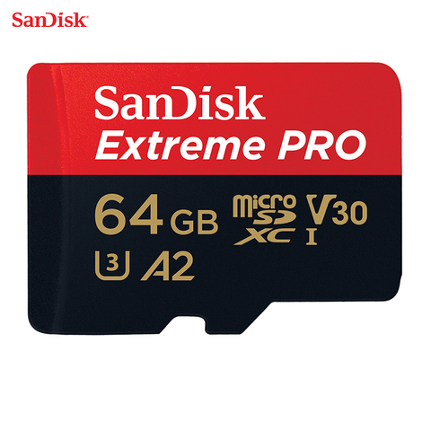 SanDisk-tarjeta Micro SD TF Original, tarjeta de memoria Extreme Pro, U3, 64GB, cámara de teléfono, grabación de vídeo 4K ► Foto 1/5