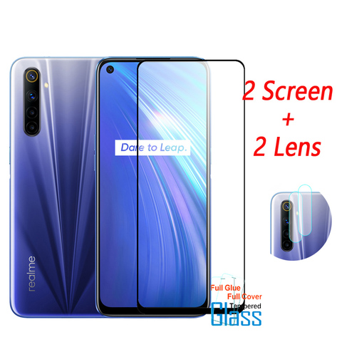 Vidrio templado de cubierta completa para Oppo Realme 6 Protector de pantalla para Oppo Realme 6 6i 7i 7 Pro Vidrio de cámara para vidrio Oppo Realme 6 ► Foto 1/6