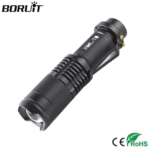 BORUiT-linterna LED T6 de 602 lúmenes para bicicleta, linterna con Zoom de 5 modos, batería de 18650, resistente al agua ► Foto 1/6