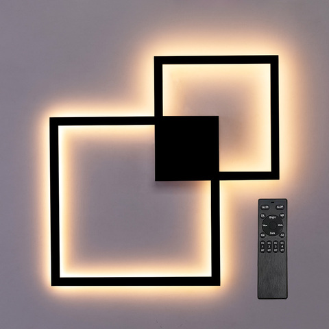 Hartisan-Lámpara de LED de pared con Control remoto, diseño cuadrado regulable, 24W, dormitorio, pared de salón, iluminación de decoración moderna ► Foto 1/6