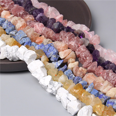 Cuentas pequeñas de piedra Mineral Natural de estilo libre, abalorios de cuarzo en bruto, lapislázuli, bolitas para hacer colgantes, joyería, collar, 10-13mm ► Foto 1/6