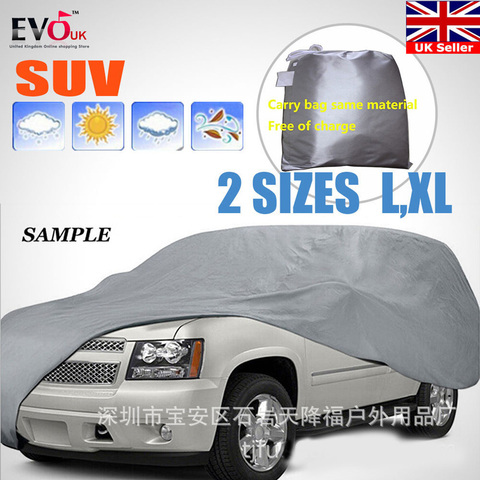 Universal cubiertas para coche entero hielo de nieve polvo sol sombra ultravioleta cubierta de plata clara tamaño L-XL Auto caso Protector de exterior cubierta DFDF ► Foto 1/6