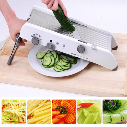 Cuchillas de cocina ajustables, rallador de acero inoxidable para  vegetales, mandolina profesional, accesorios con rebanador, 304 - AliExpress