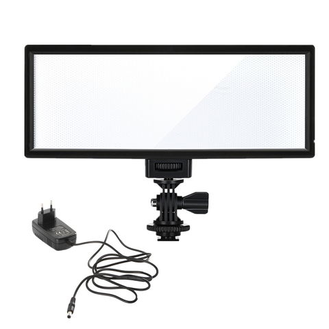 Cámara Viltrox L132T Luz de vídeo LED pantalla LCD bicolor y regulable Delgado DSLR + adaptador de corriente AC para videocámara Canon Nikon DV ► Foto 1/6