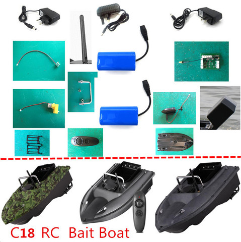 Cebo de pesca inteligente de alta velocidad, barco C18, piezas de repuesto, batería de 7,4 V, 5200mah, cubierta, cargador, receptor, Control remoto, Motor, etc. ► Foto 1/1