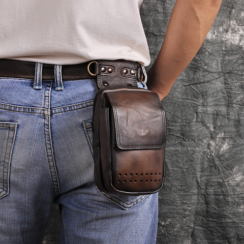 Bolso cruzado pequeño de piel auténtica para viaje, bolsa para teléfono y cigarrillos, diseño de cinturón de cintura de Fanny, a la moda, 832-dc ► Foto 1/6