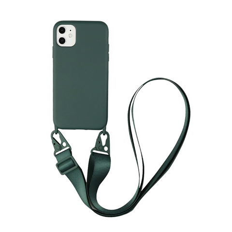 Funda de teléfono con cordón de silicona para iPhone, 12Pro, 11 Pro, Max, 7, 8 Plus, X, XR, XS, Max, Ultra, con correa para el cuello, collar cruzado ► Foto 1/6