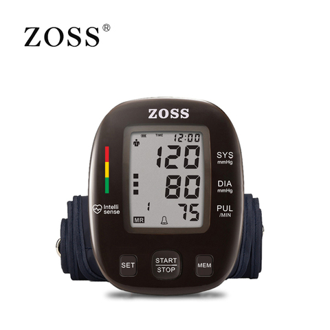 ZOSS, últimos modelos, voz en inglés o ruso, chip alemán, LCD, monitor superior de presión arterial de brazo, tonómetro de instrumento de latido cardíaco ► Foto 1/6