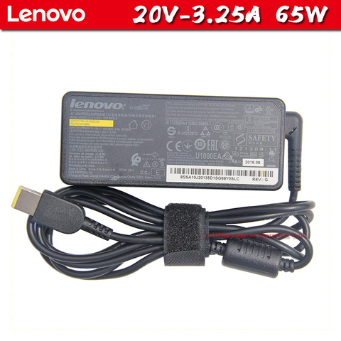 Lenovo-cargador X240 G400 G40, adaptador de ordenador portátil, cable de alimentación 20V3.25A, T440S, Thinkpad cuadrado ► Foto 1/6