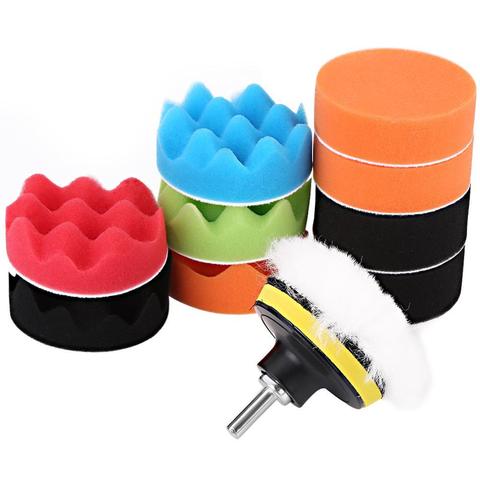 12 piezas de 3 pulgadas coche almohadillas de pulido esponja pulido Pad Kit para pulidor de coche con adaptador taladro pulido Coche accesorios ► Foto 1/6